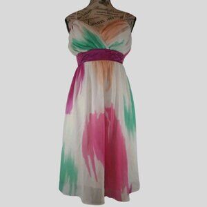 Alyn Paige Watercolor Dress Size 10 Sleeveless Fit & Flare Knee Length